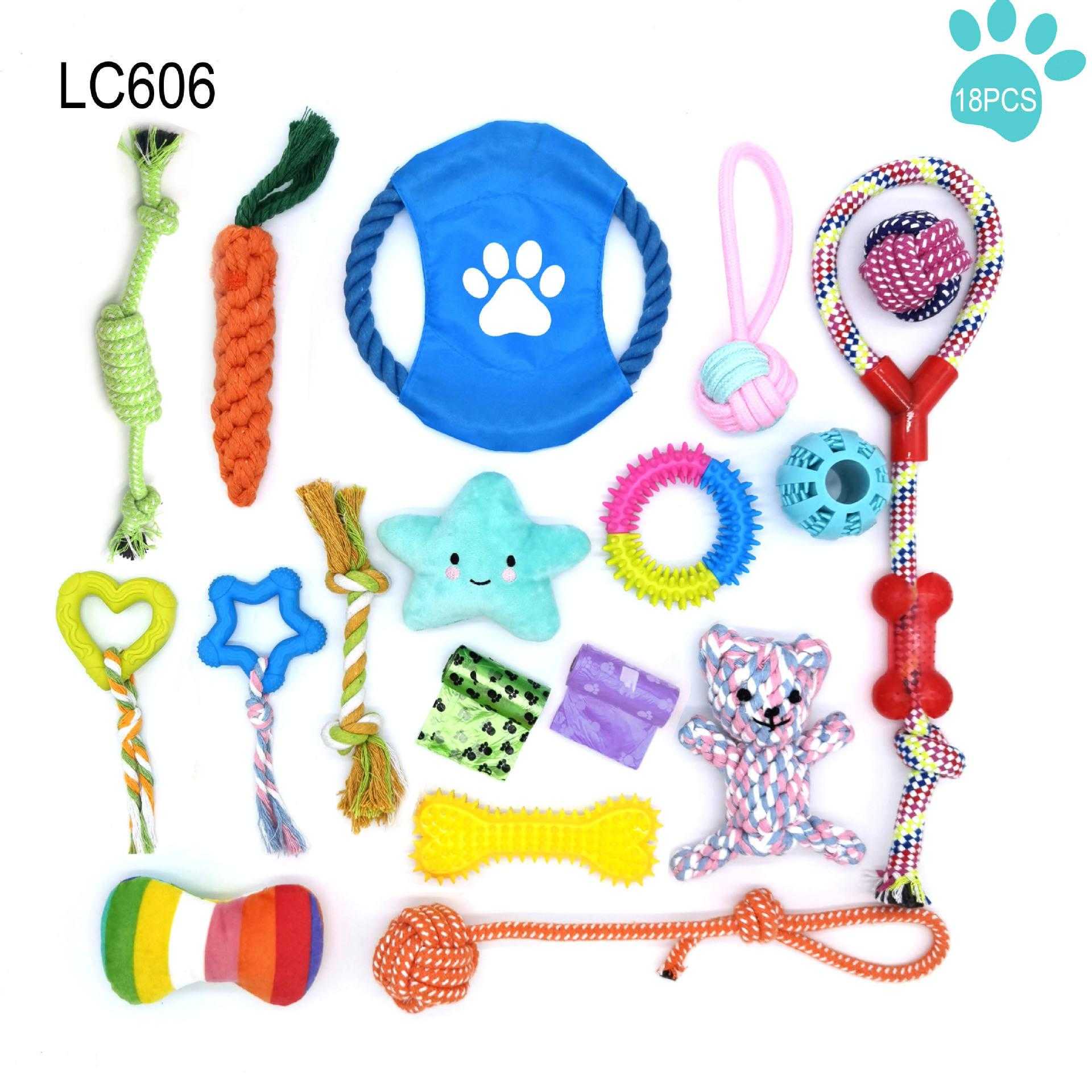 Manufacturer Wholesale Tpr Rope Plush Poop Bag Pet Dog Toys Set