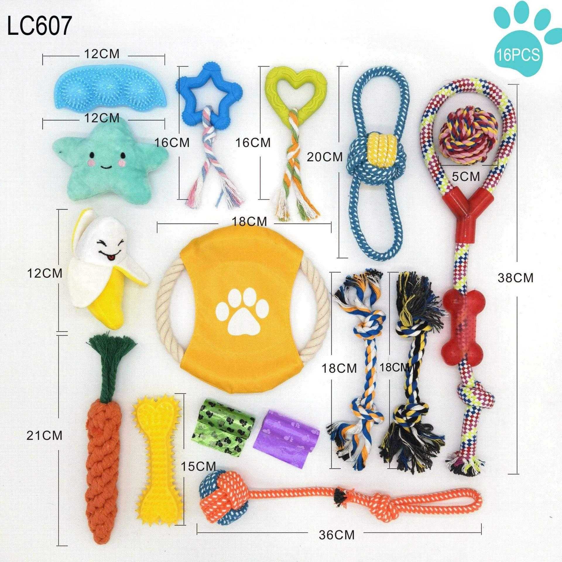 Manufacturer Wholesale Tpr Rope Plush Poop Bag Pet Dog Toys Set