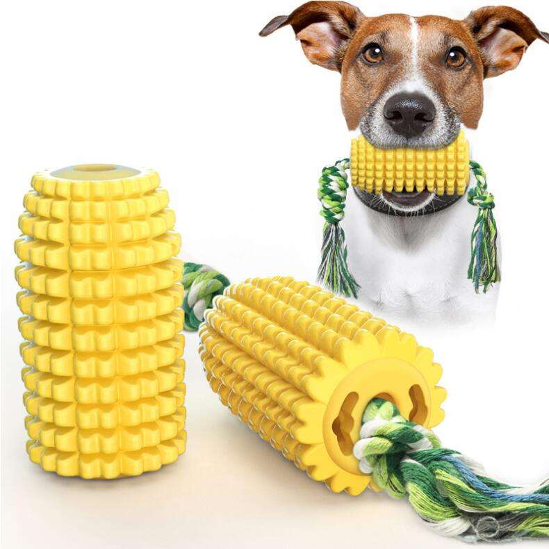 2023 Hot Sale Custom Puppy Teeth Chew Corn Stick Toy Puppy Teeth Chew Corn Stick Toy For Small Meduium Tpr Rope Dog Toys