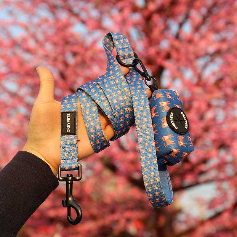 All-weather Dog Harness Neoprene Heavy-duty Metal D-ring Stylish Luxury Prints Puppy Dog Harness Set