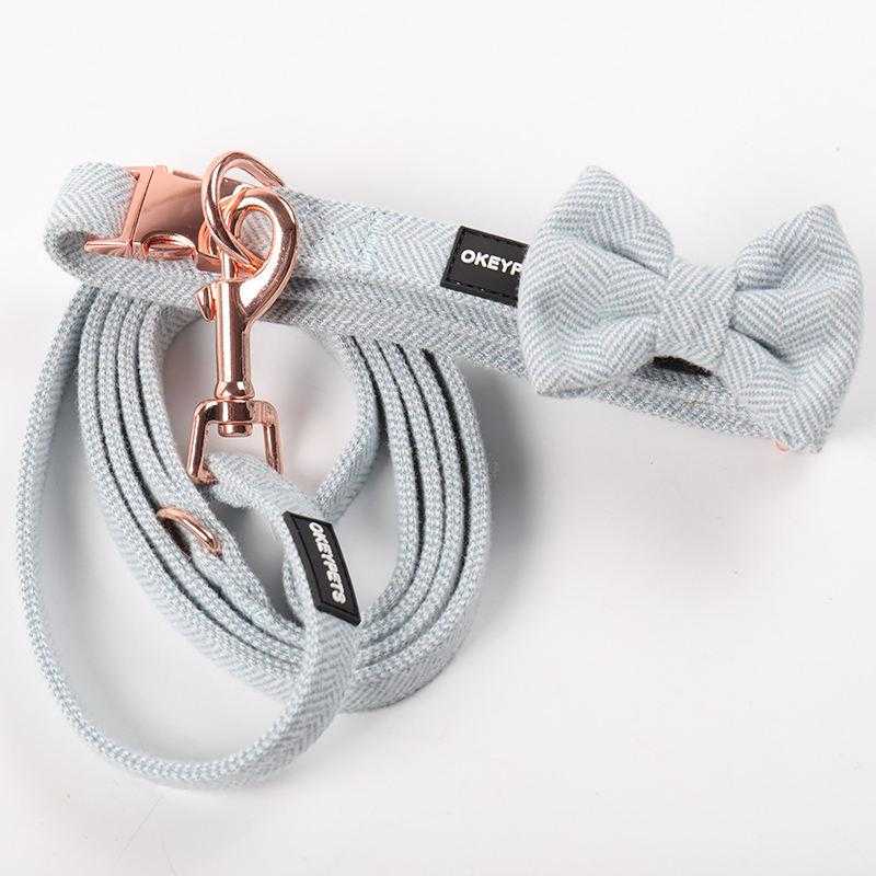Reflective No Pull Dog Harness Adjustable Leash Set Twill Cotton Tweed Breathable Dog Harness