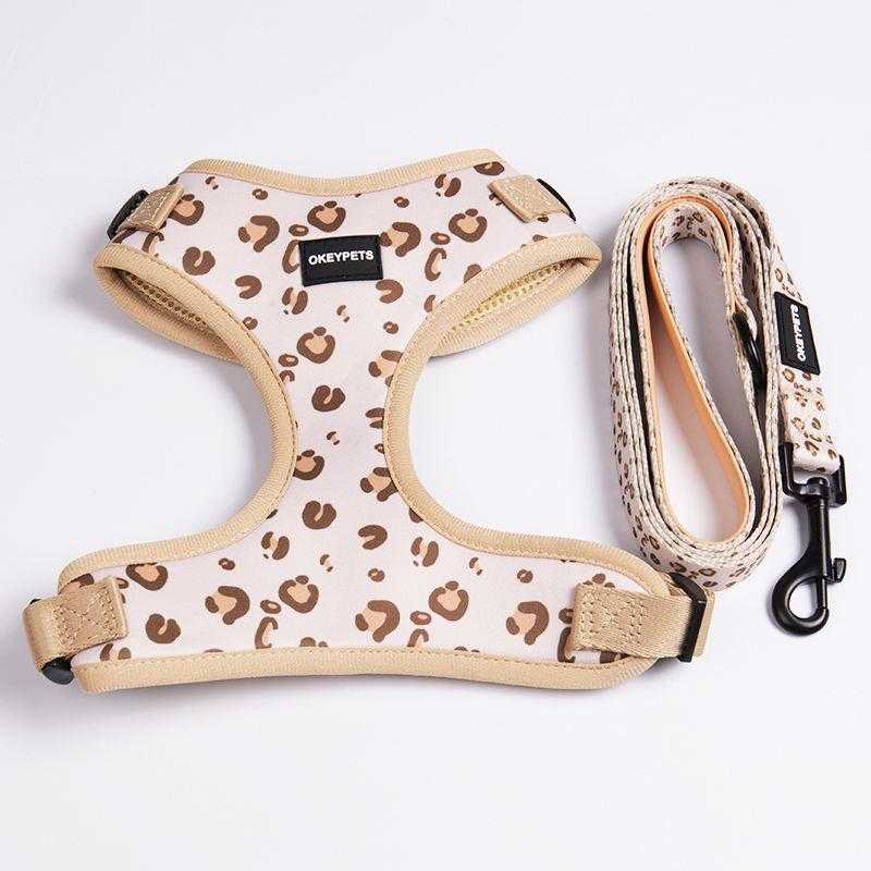 Personalized Dog Harness Lead And Poop Bags Adjustable Pet Cat Mesh Vest Custom Brand Label Reflective Dog Harness