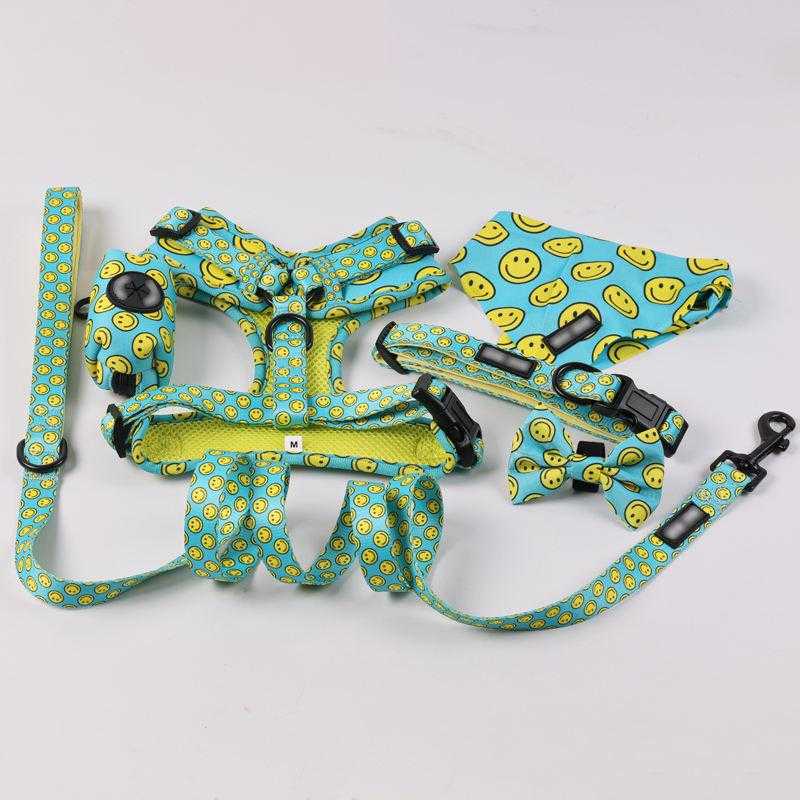 Pet Accessories Adjustable Comfortable Dog Harness Pattern Small Dog Harness Full Set