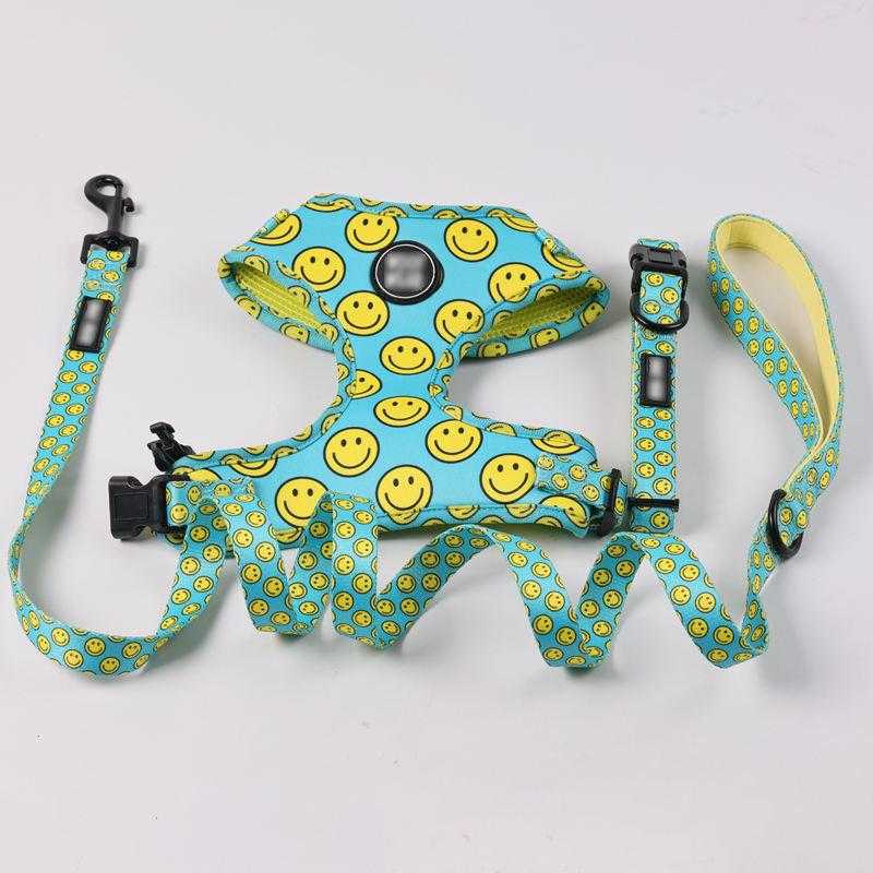 Pet Accessories Adjustable Comfortable Dog Harness Pattern Small Dog Harness Full Set