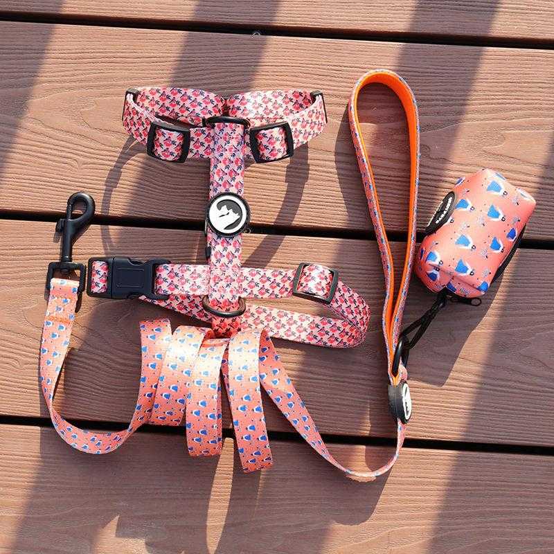 Custom Soft Safe Adjustable Plastic Neck Buckle Polyester Strap Webbing Heated Logo Harness Dog H Shape