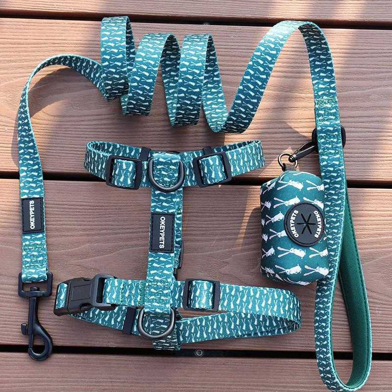 Custom Soft Safe Adjustable Plastic Neck Buckle Polyester Strap Webbing Heated Logo Harness Dog H Shape