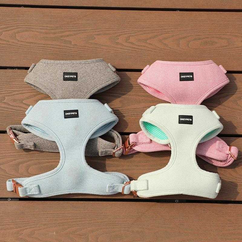 Custom Pvc Label Colorful Collar Leash Poop Bag Dispenser Bow Tie Bandana Set Twill Dog Tweed Thick Harness Vest