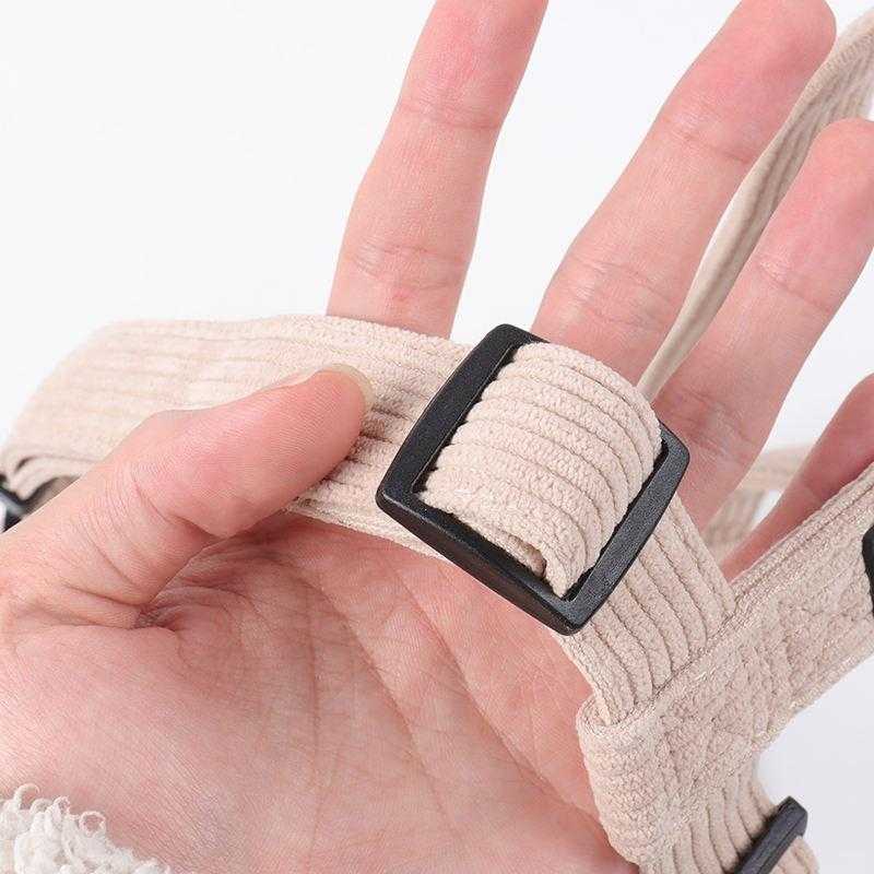 Customized Plain Colors Brown Pvc Private Label Corduroy Dog Strap "h" Harness No Pull For Small Medium Pet