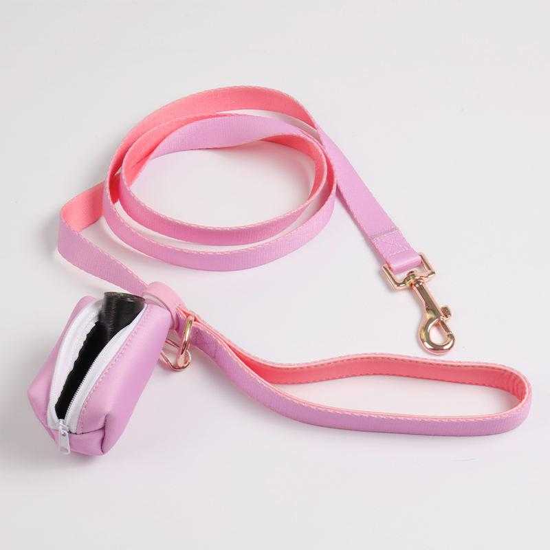 Custom Neoprene Comfortable Adjustable Blank Sublimation Pink Cute Fashion Collar Leash Bandana Harness Dog No Pull With Logo