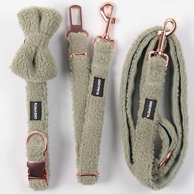 Xxs Collar Leash Lead Poop Bag Holder Dispenser Bow Warm Sherpa Breathable Dog Harness For Small Dogs Luxury