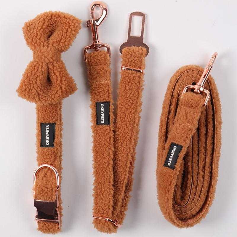Pets Accessories Corduroy Solid Color Walk Medium Sized Dog Harness No Pull Quick Release Long Leash