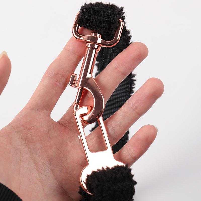 2023 Solid Colors Sherpa Luxury Cute Metal Accessories Quick Release Buckle Adjustable Dog Harness Collars Black