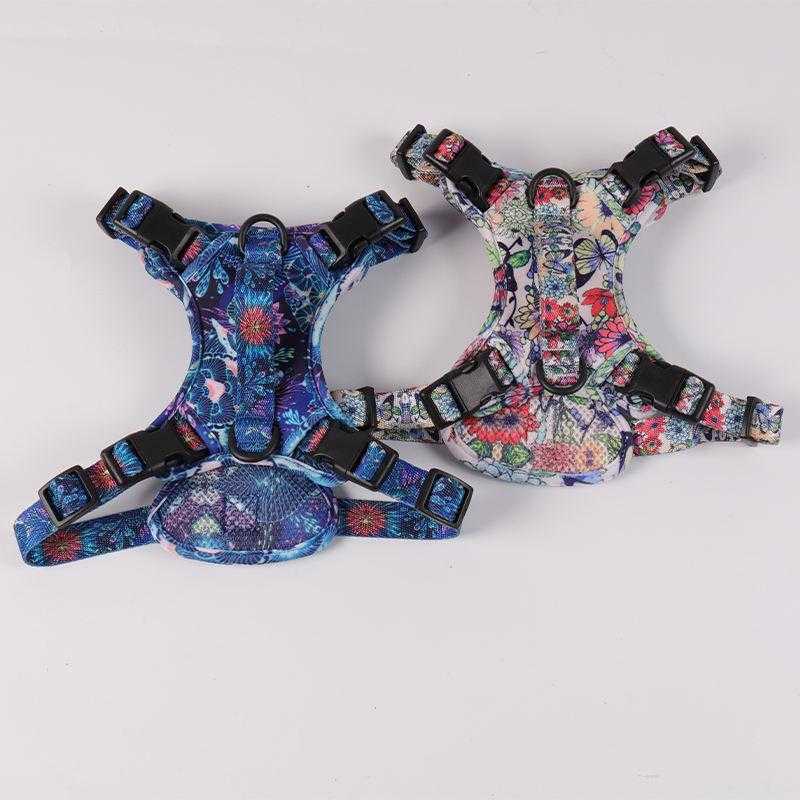 No Pull Adjustable Pet Harness Reflective Working Training Dog Harness For Large Dogs With Durable Metal Ring