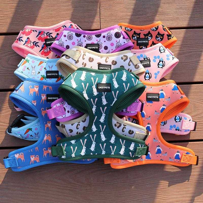 Custom Luxury Dog Harness Set Personalized Adjustable Puppy Collar And Leash Vest Set