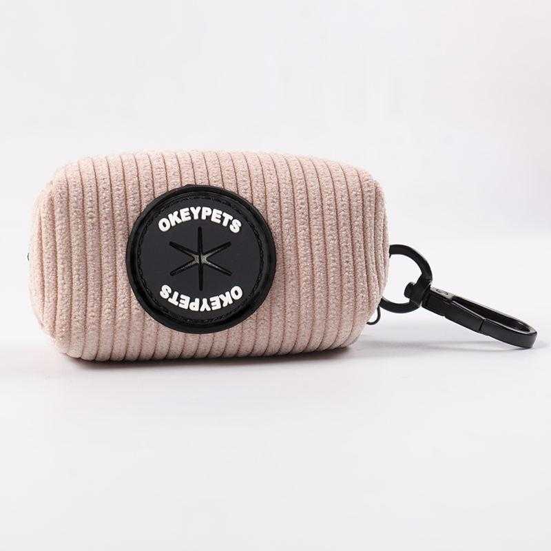 Custom Colors Design Fashion Corduroy Colourful Dog Poop Bag Dispenser Carrier Pet Dog Poop Bag Holder