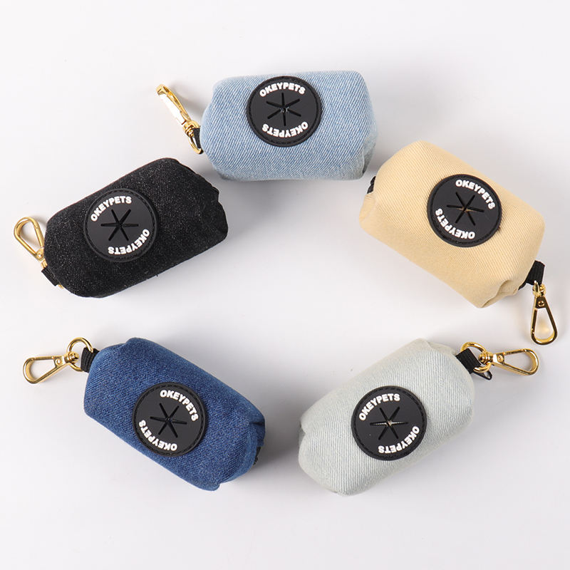 Popular Solid Color Harness Leash Poop Bag Holder Bow Tie Set Custom Adjustable Dog Harness Collar