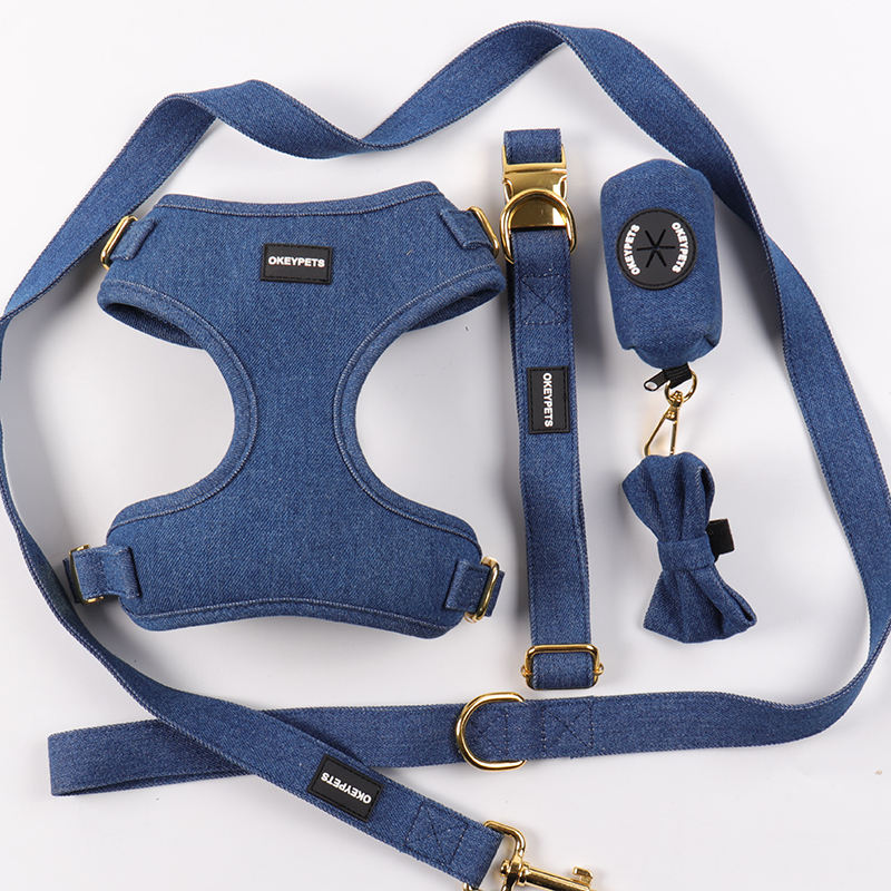 Personalized Breathable Adjustable Pet Collar Matching Cat And Dog Vest Harness