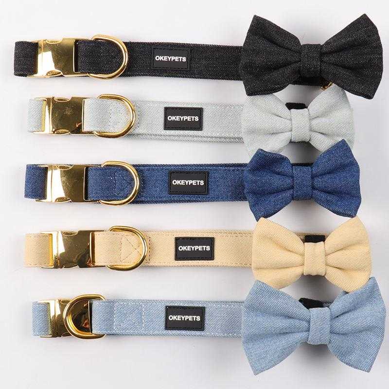 Custom Adjustable Luxury Dog Harness Supplier's Denim Dog Harness Set