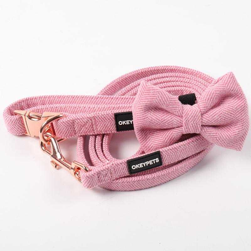 Tweed Luxury Fashion Designer Adjustable Small Dog Harness Mesh Dog Collar Harness Set