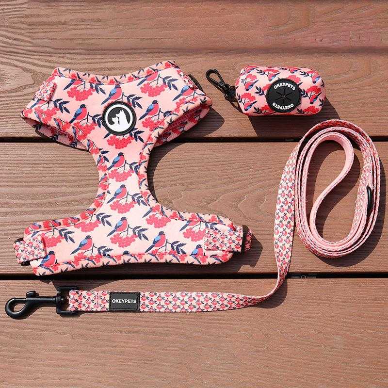 Bulk Outdoor Walking Pet Harness Neck Adjustable Sublimation Logo Multi Color Chest Harness For Dogs