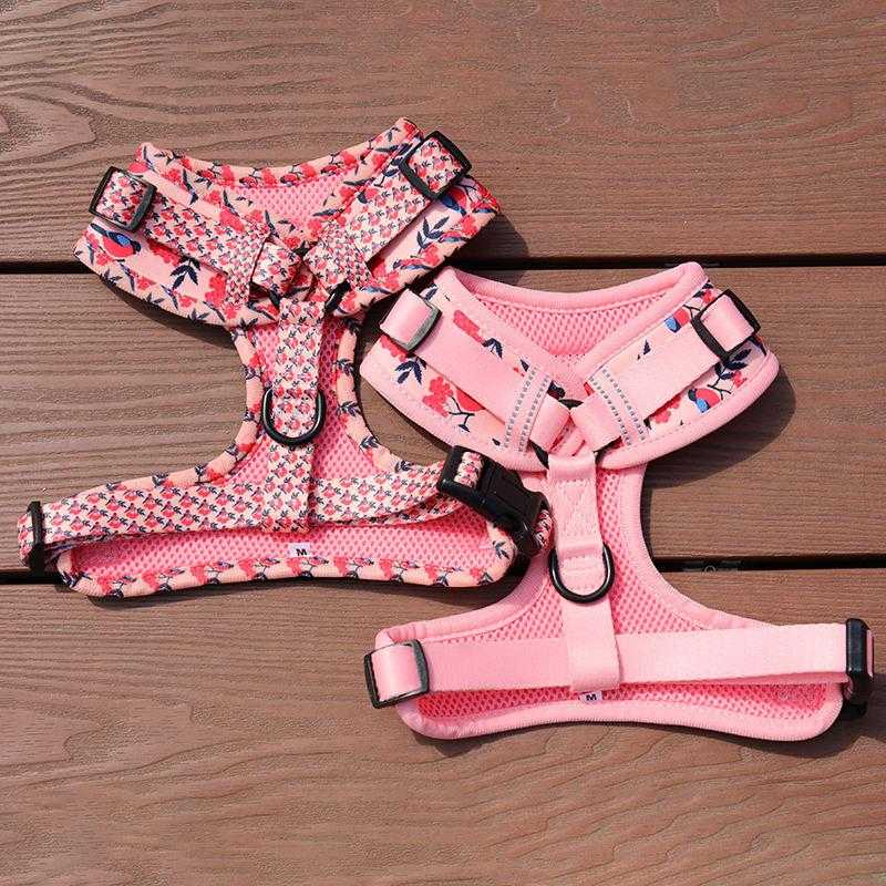 Bulk Outdoor Walking Pet Harness Neck Adjustable Sublimation Logo Multi Color Chest Harness For Dogs