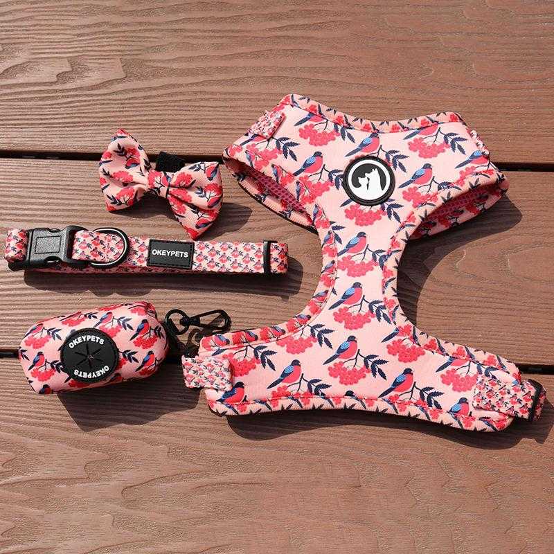 Bulk Outdoor Walking Pet Harness Neck Adjustable Sublimation Logo Multi Color Chest Harness For Dogs