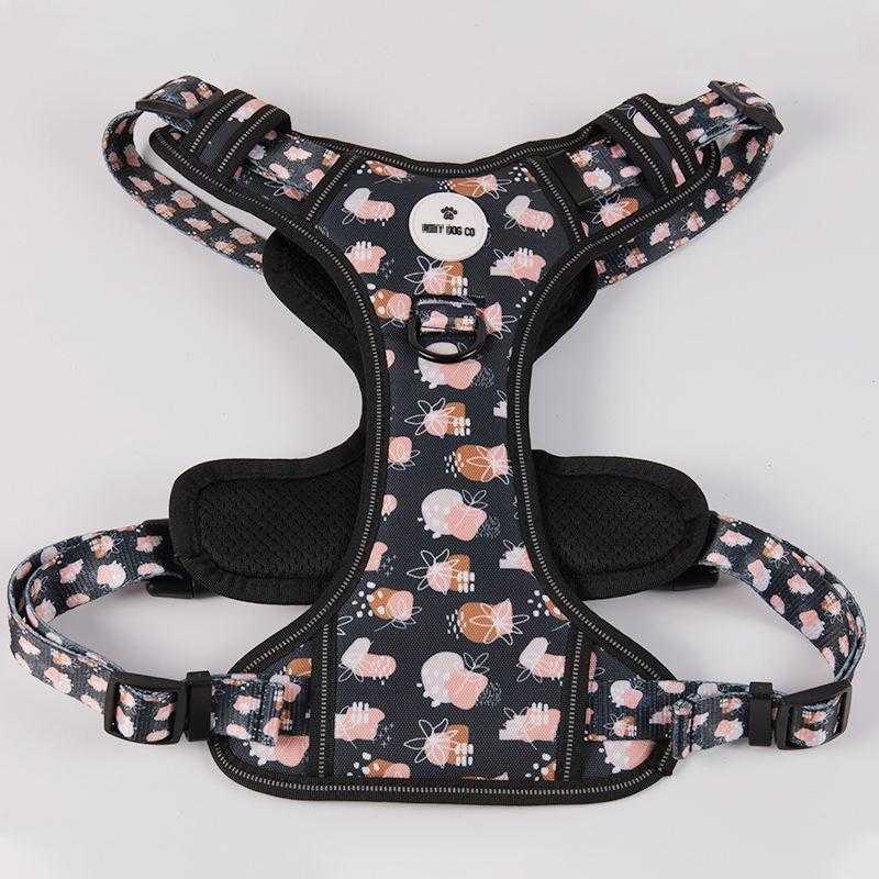 Wholesale Oxford Nylon Luxury Customized Logo Designer No Pull Big Dog Training Adjustable Harness For Large Dogs