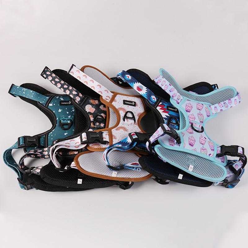 Fashion Summer Style Large Pet Vest Set Nylon Oxford 2 Leash Clip Strong Dog Harness Vest With Oem Custom Logo