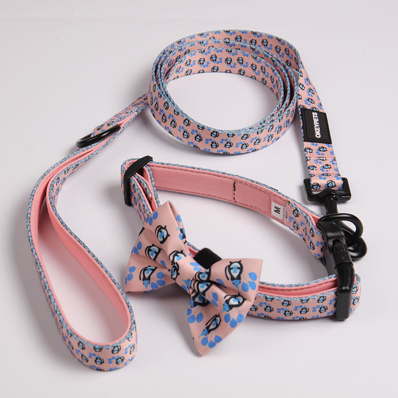 Bow Tie Pet Cat Collar Custom Design Adjustable Neoprene Dog Smart Neck Collar Packaging