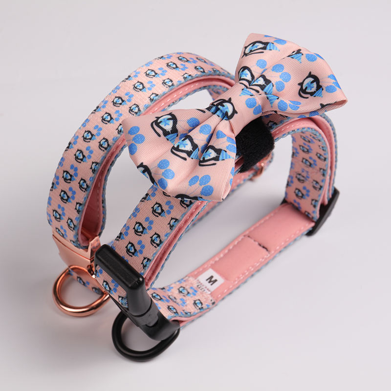 Bow Tie Pet Cat Collar Custom Design Adjustable Neoprene Dog Smart Neck Collar Packaging