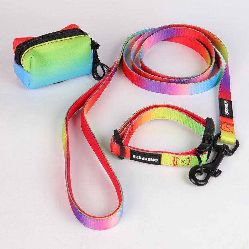 Wholesale Dog Harness Set Pet Harness And Leash,Plain Color Foam Handle Polyester Pet Harness And Leash