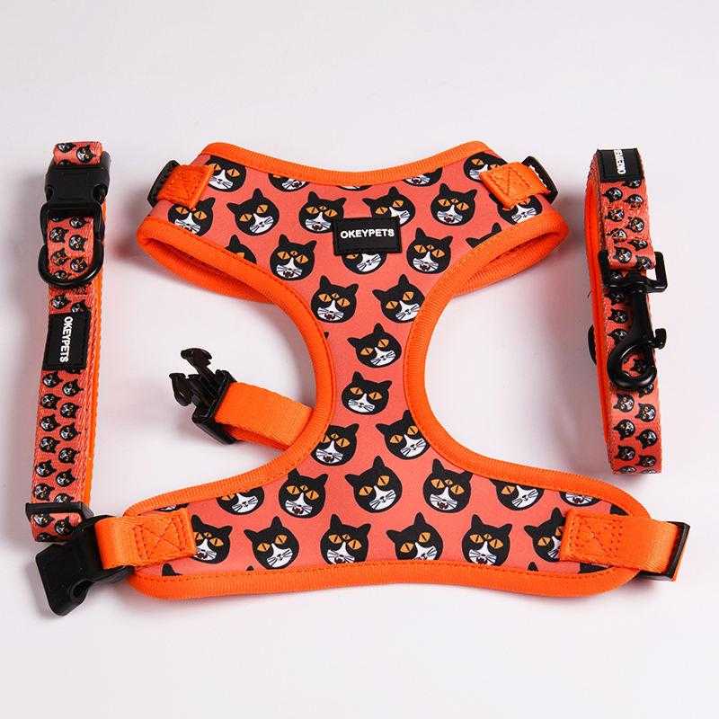 Dog Cat Harness Pet Walking Lead Harness Polyester Adjustable Reflective Breathable Mesh Dog Vest Harness