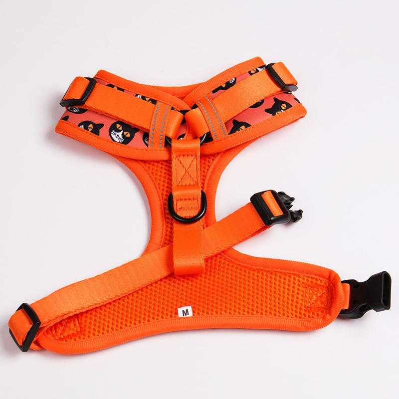 Dog Cat Harness Pet Walking Lead Harness Polyester Adjustable Reflective Breathable Mesh Dog Vest Harness