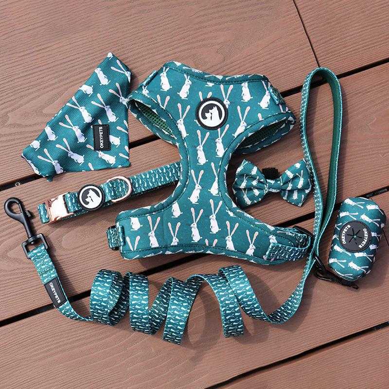 Dog Cat Harness Pet Walking Lead Harness Polyester Adjustable Reflective Breathable Mesh Dog Vest Harness