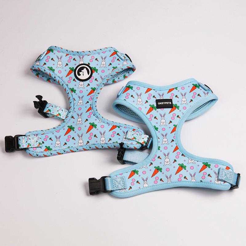 Crab Patterns Super Comfort Neoprene Padded Reversible Pet Harness Custom Designs Dog Harness