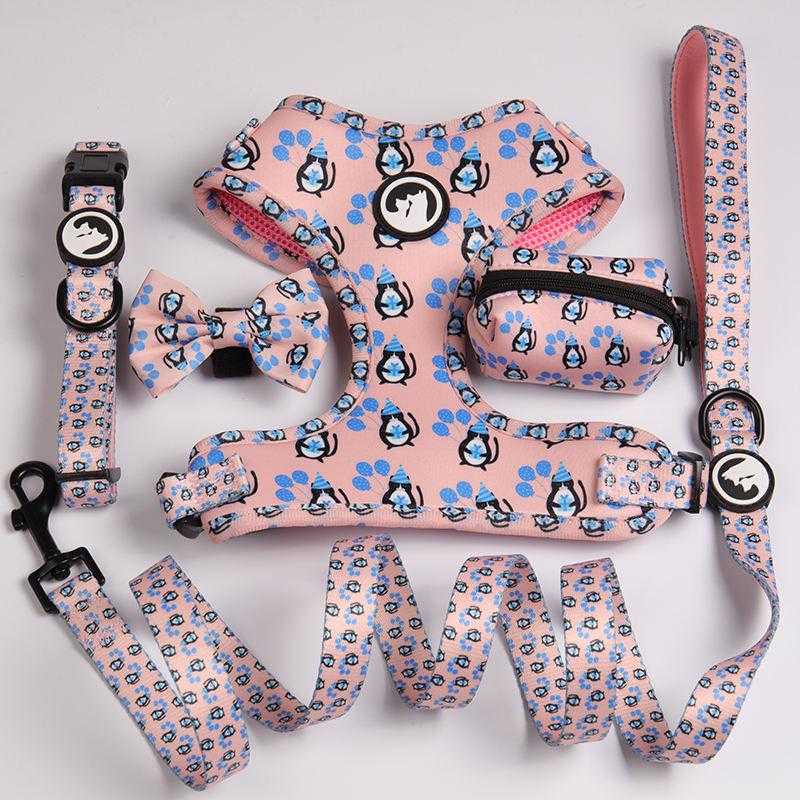Designer Neoprene Dog Harness Set Pet Dog Best Pattern Puppy Pet Dog Harness Set