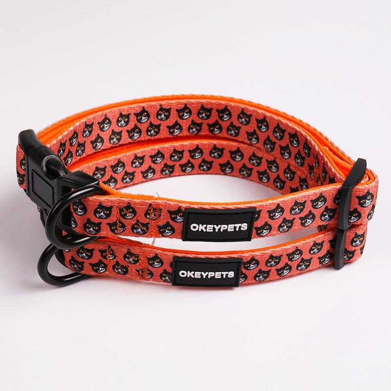 Wholesale Custom Logo Print Luxury Designer Dog Collar Running Soft Blue Dog Collars