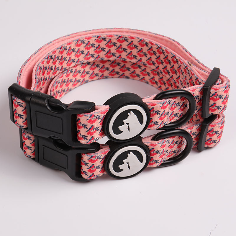 Wholesale Custom Logo Print Luxury Designer Dog Collar Running Soft Blue Dog Collars
