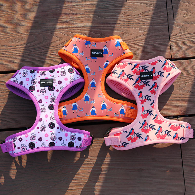 Custom Dog Harness No Pull Soft And Breathable Sublimation Neoprene Printing Dog Harness