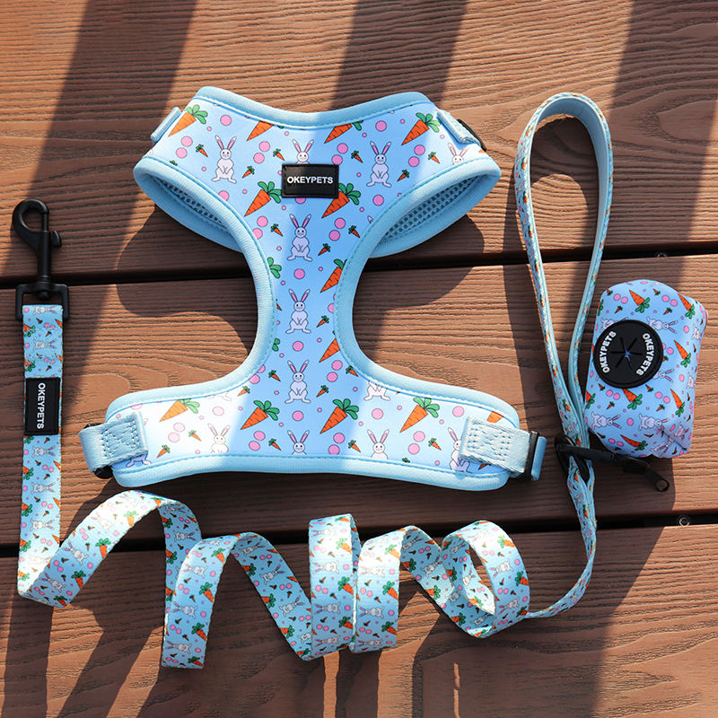 Custom Dog Harness No Pull Soft And Breathable Sublimation Neoprene Printing Dog Harness