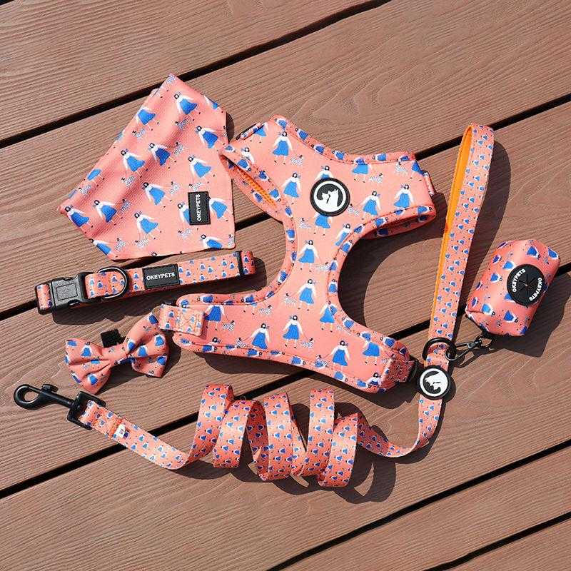 Comfort Breathable Soft Neoprene Pet Harness Custom Dog Collar Leash And Harness Set