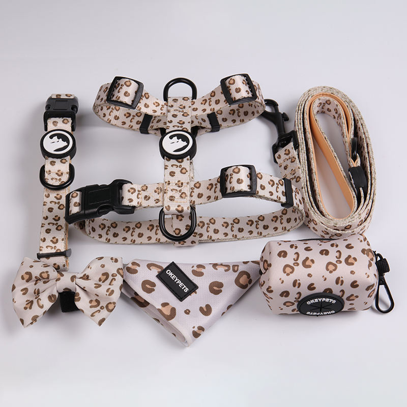 Luxury Custom Lightweight & Comfortable Polyester No-pull Durable Dog Harness Leash Collar Set