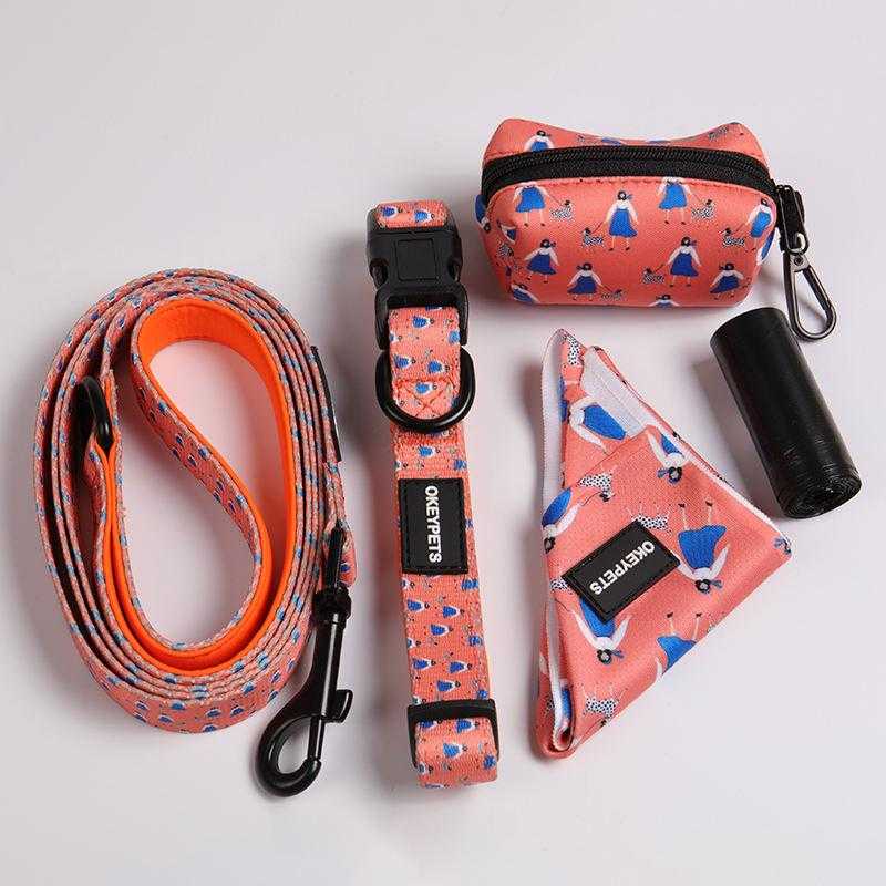 Custom Dog Harness Neoprene Comfortable Personalized Luxury Pet Harness Set With Collar Leash