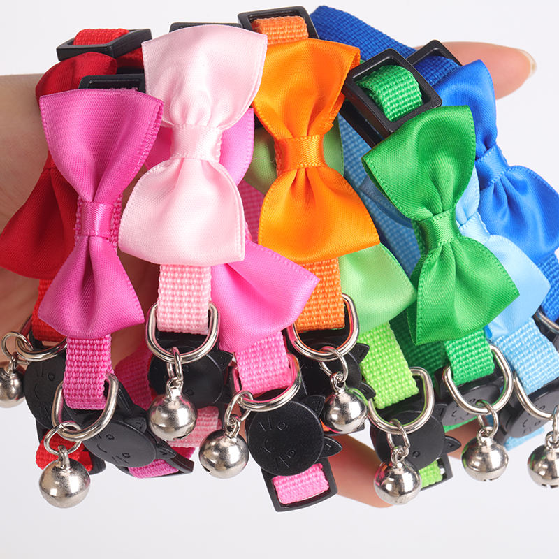 Air Tag Cat Collar High End Luxury Blank Solid Color Polyester Adjustable Bright Color Small Cat Collar