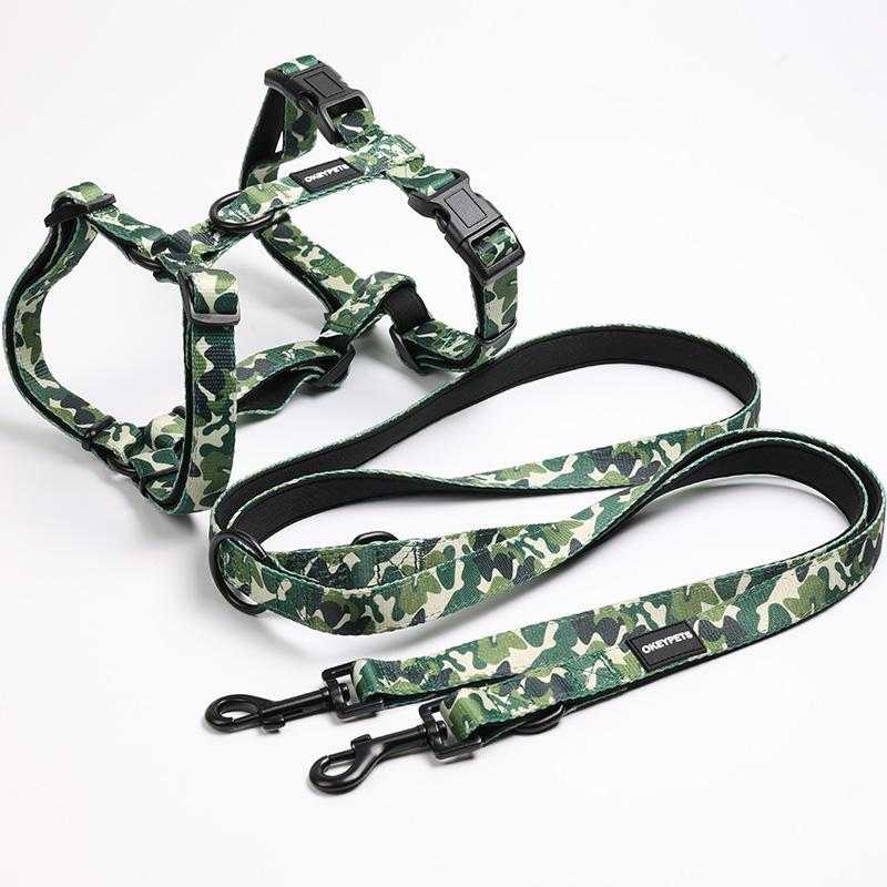 Oxford Fabric Adjustable Quick Release Reflective Service Dog Harness No Pull Pet Harness Vest With Handle