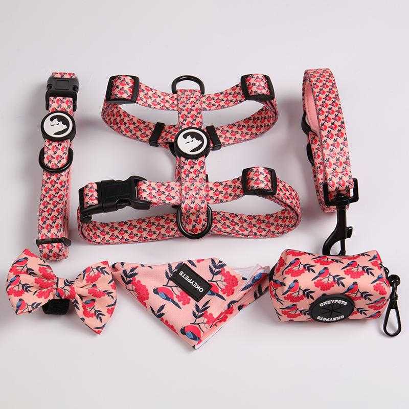 Custom Szie Multi-colors Safety Anti Pulling Sublimation Puppy Vest Dog Harness Leash Set