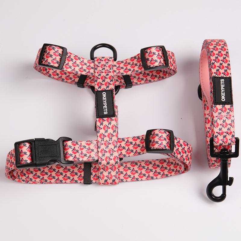 Polyester Dog Harness Custom Pattern Cute Dog Leash And Harness With Sublimation Blanks Logo