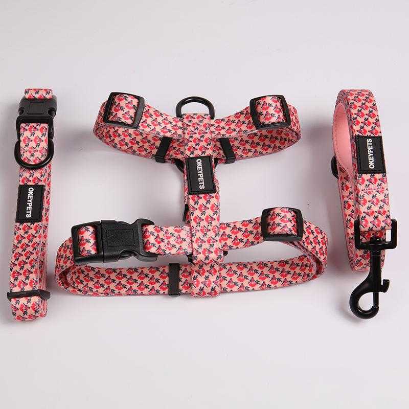 Polyester Dog Harness Custom Pattern Cute Dog Leash And Harness With Sublimation Blanks Logo