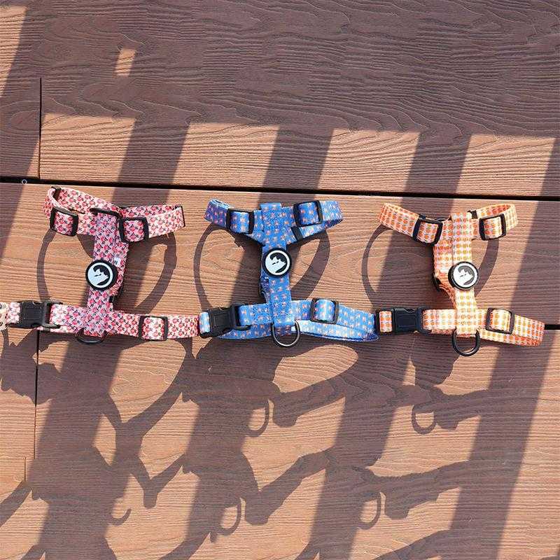 Custom Print Outdoor Training Adjustable Soft Dog Chest Strap Polyester Chien Dog Harness Pet