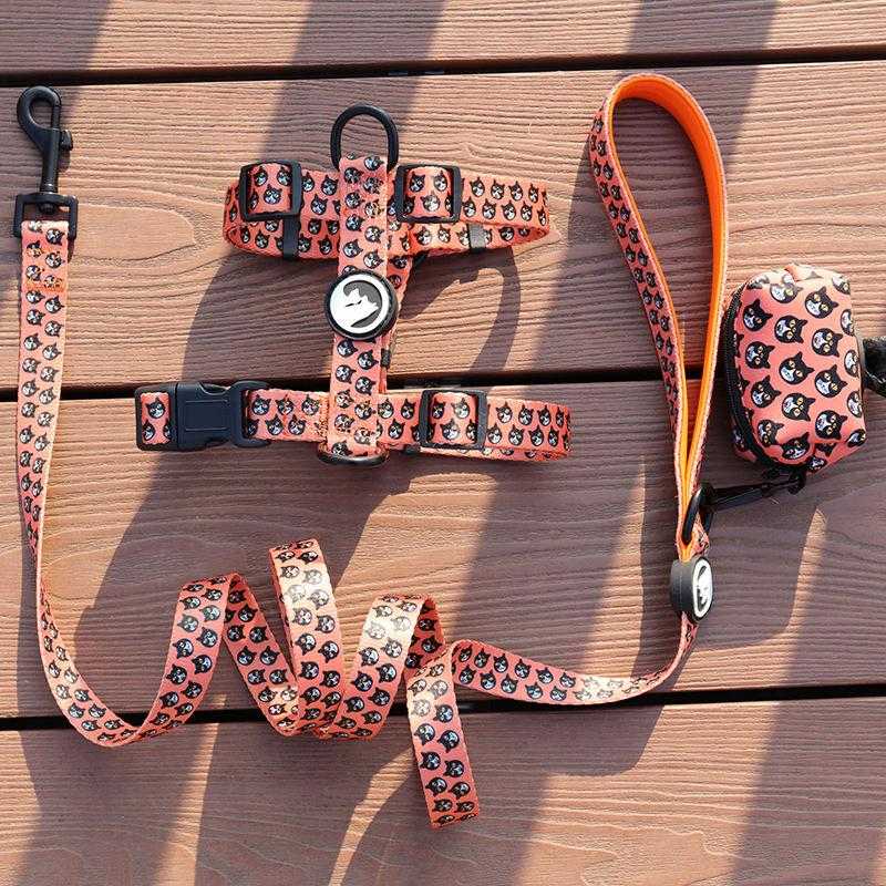 Custom Print Outdoor Training Adjustable Soft Dog Chest Strap Polyester Chien Dog Harness Pet